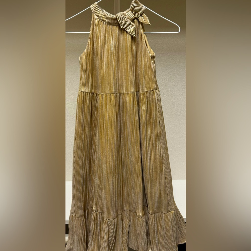 Janie and Jack Rachel Zoe Gold Holiday Girl Dress